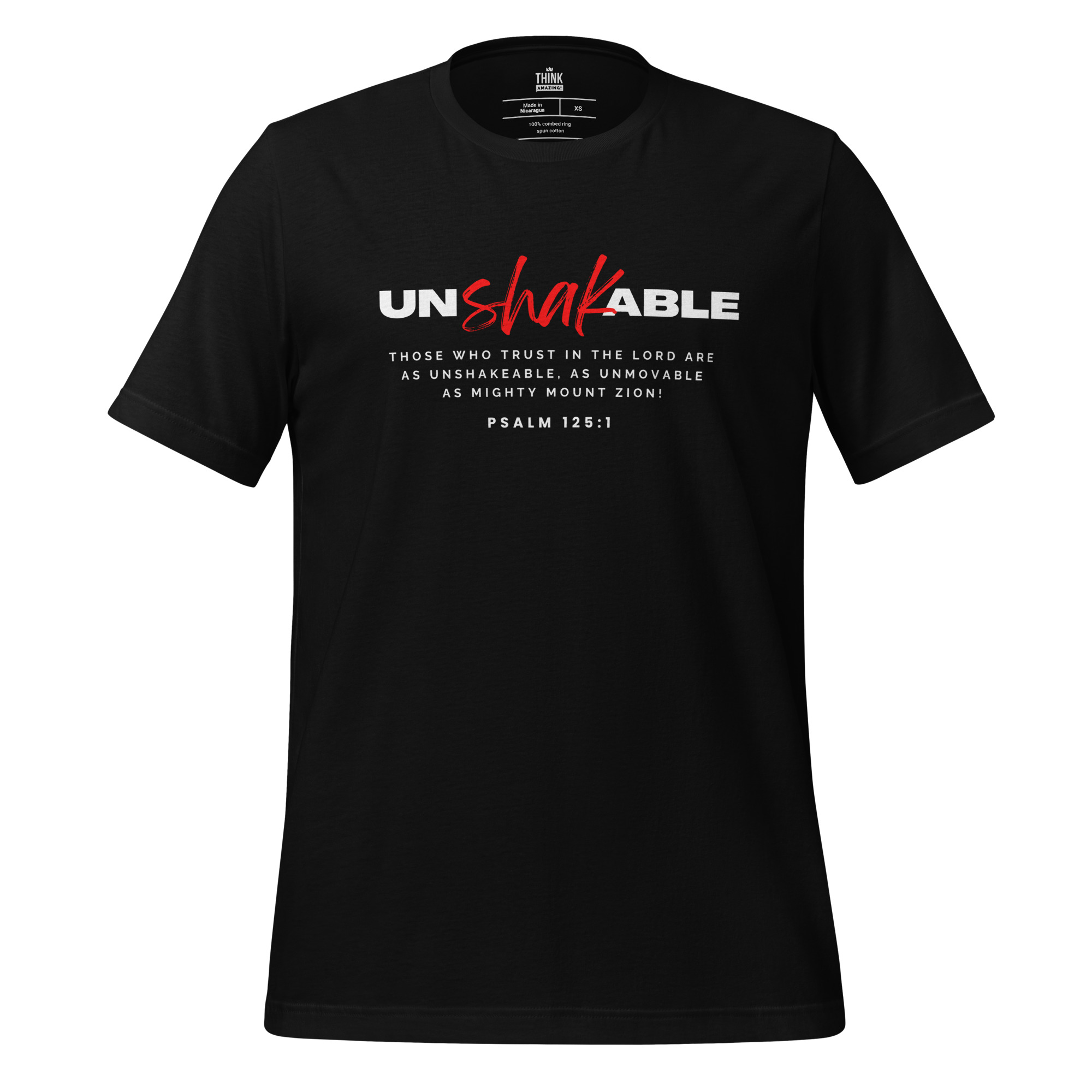 Unshakable Tee - Psalm 125:1 - Black