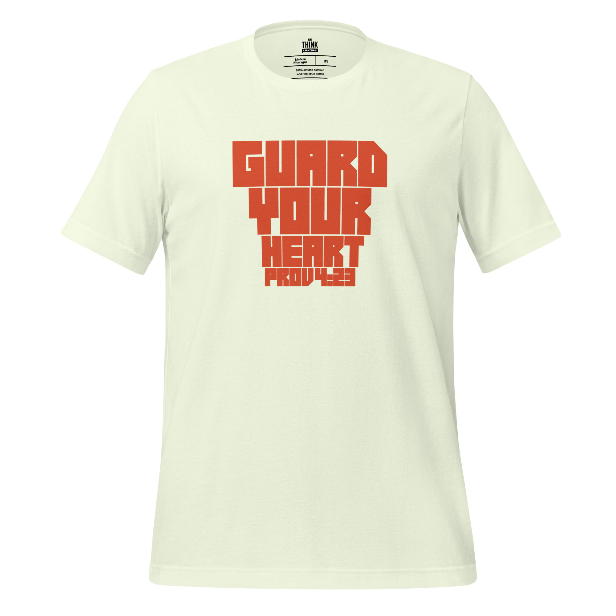Guard Your Heart Tee - Proverbs 4:23 - Citron/Orange