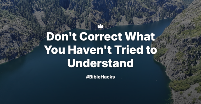 Don’t Correct What You Haven’t Tried to Understand