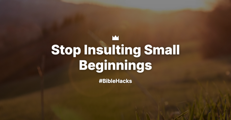 Stop Insulting Small Beginnings
