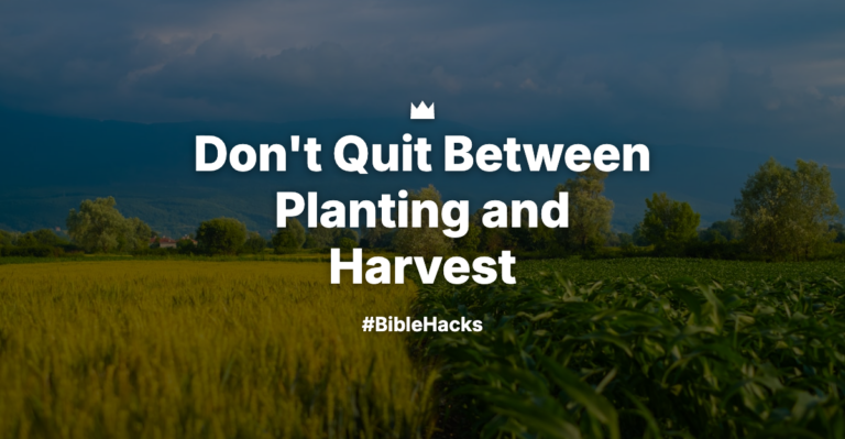 Don’t Quit Between Planting and Harvest